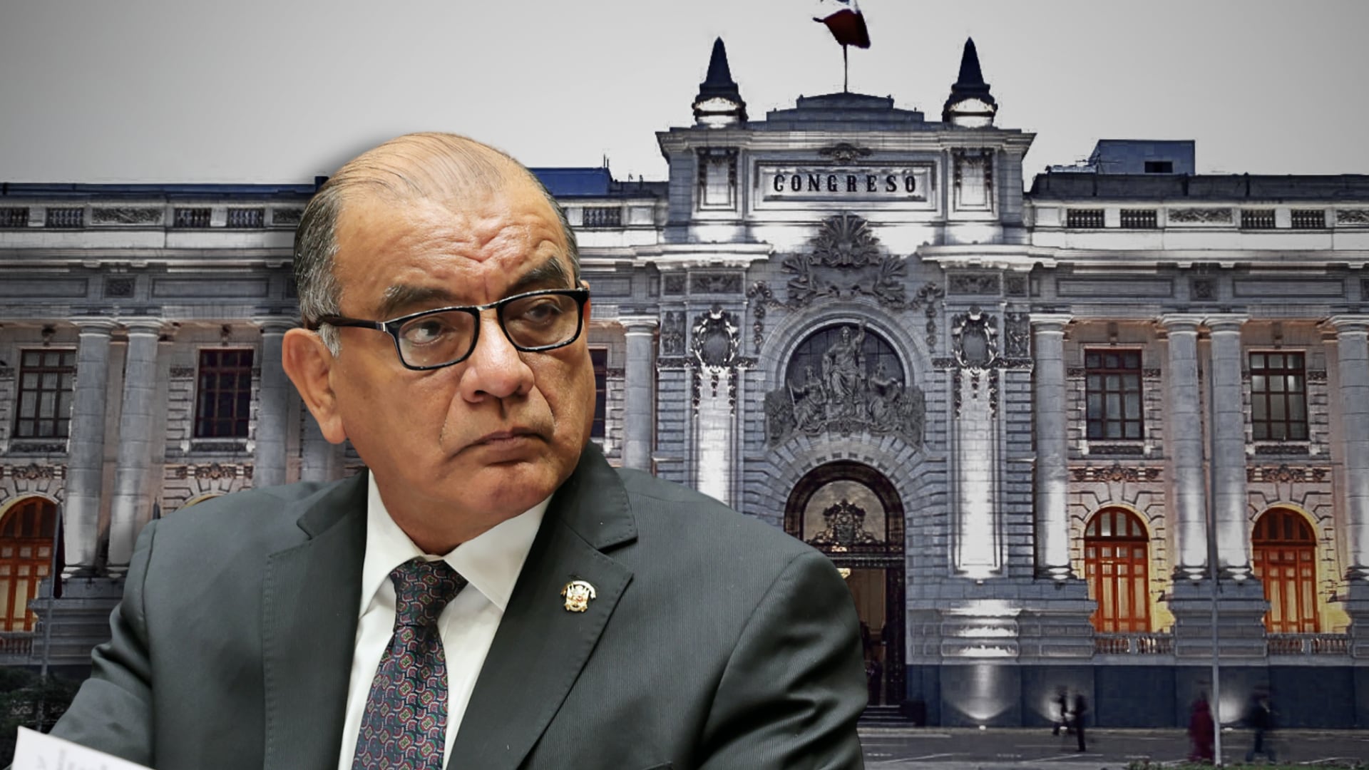 El ministro del Interior, César Astudillo, afronta una moción de interpelación parlamentaria por la gestión de la seguridad ciudadana y designaciones en su sector. (Composición: Infobae Perú)