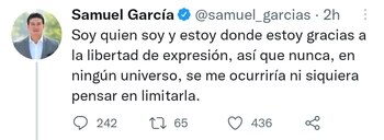 Samuel García, actual gobernador de