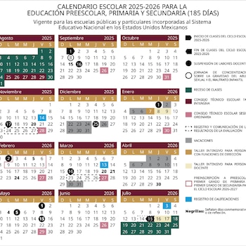 SEP publica calendario 2025-2026.