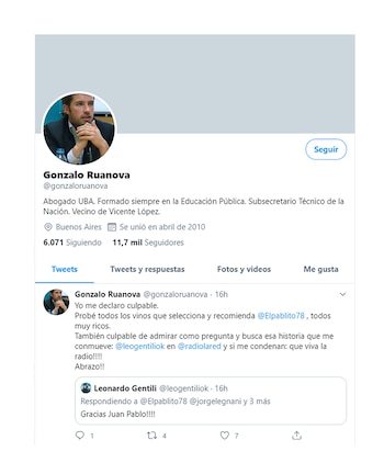 El perfil de Gonzalo Ruanova