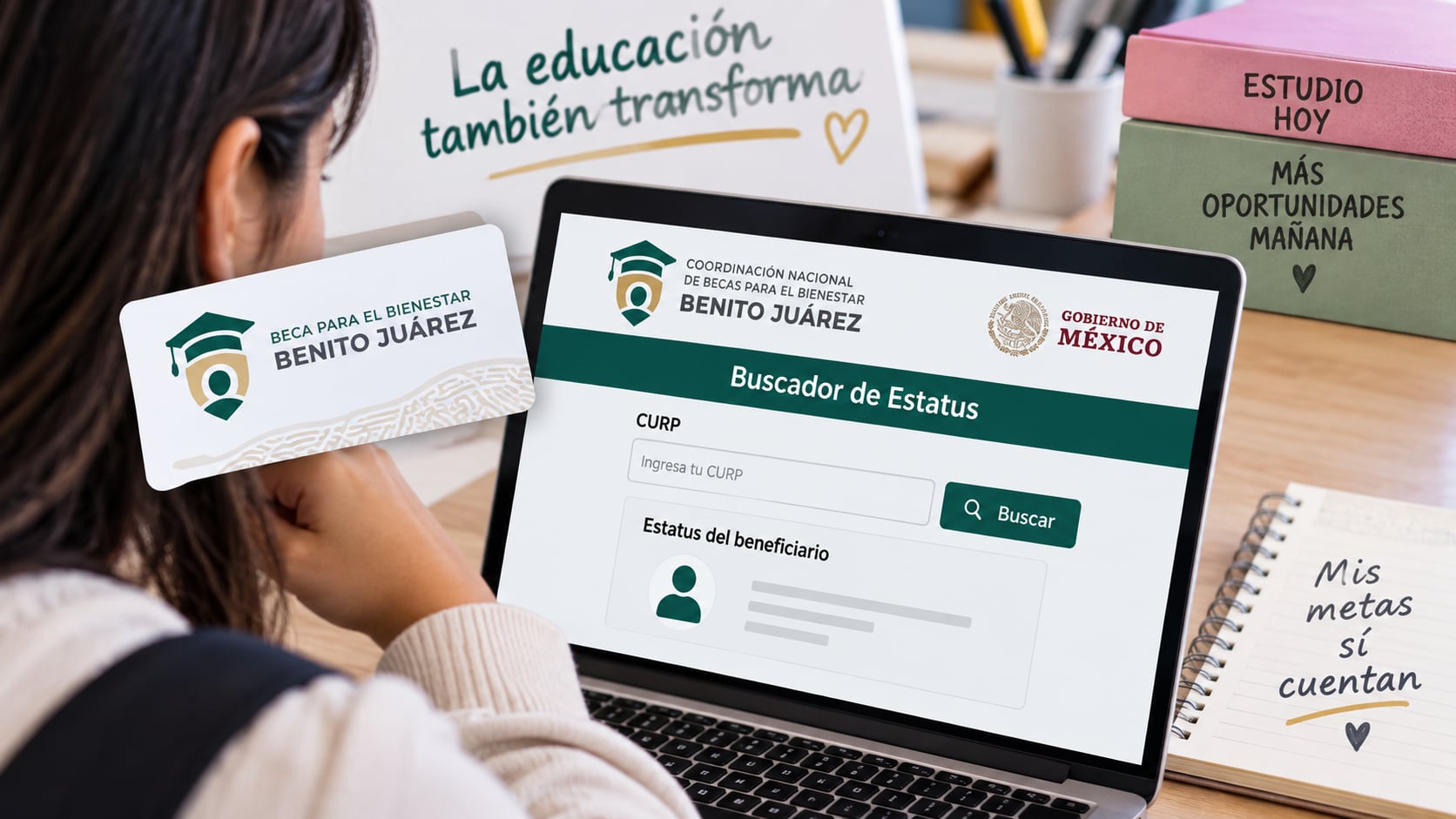 El Buscador de Estatus de la Beca Benito Juárez permite a los estudiantes consultar con su CURP la situación de su apoyo y conocer si existe alguna incidencia en su registro