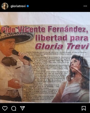 Gloria Trevi posteó un recorte