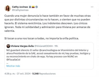 Catherine Juvinao resaltó que la