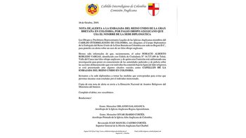 Comunicado Cabildo Interreligioso de Colombia.