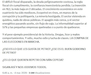 Vicky Dávila sobre administración de