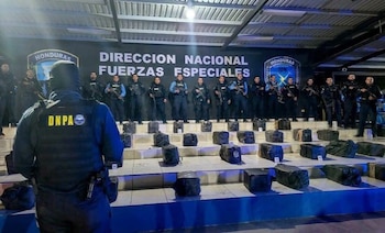 El segundo cargamento estaba distribuido en 37 fardos localizados entre Marcovia, Choluteca, y San Lorenzo, Valle. (Foto: Policía Nacional)