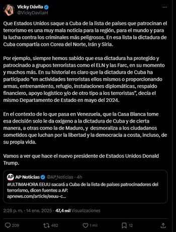 La periodista calificó de incorrecta