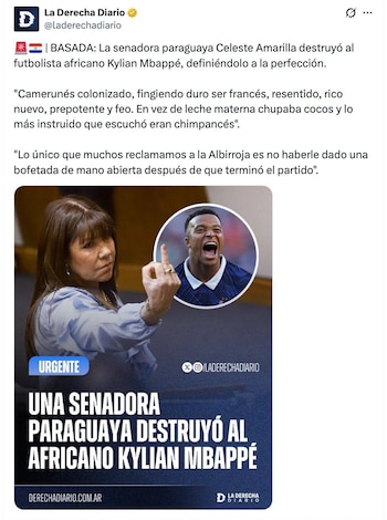 Un pronunciamiento desde el gabinete mexicano, motivado por las declaraciones de una senadora paraguaya, muestra cómo las plataformas digitales empujan a los Estados a intervenir en disputas simbólicas con alcance internacional y costo reputacional. (@laderechadiario)