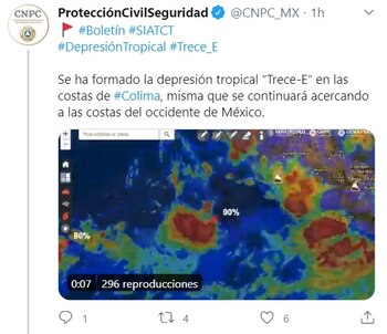 El sistema registra vientos de