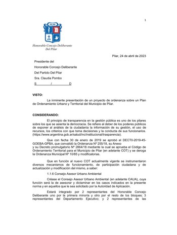 Concejales de la oposición elevaron