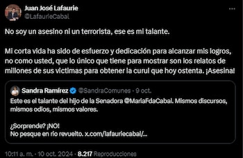 Así le respondió Lafaurie a la senadora Ramírez - crédito Juan José Lafaurie