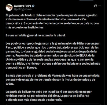 Gustavo Petro señaló en su