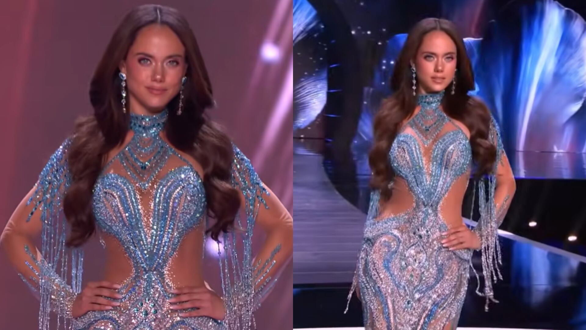 Karla Bacigalupo deslumbró con su traje de noche.