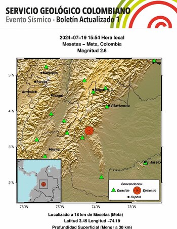 Sismo en Mesetas - Meta - crédito @sgcol / X