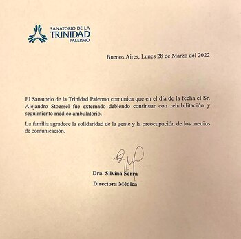 El comunicado del Sanatorio La