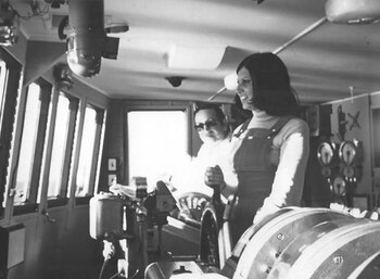 Ana Luisa a bordo de