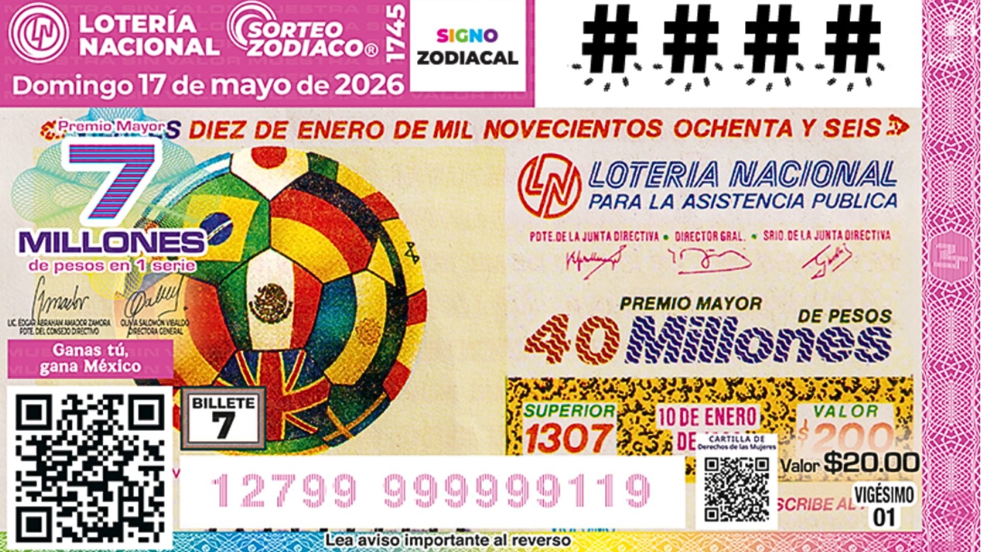 Resultados Sorteo Zodiaco 1745 Lotería Nacional domingo 17 de mayo: premio mayor y números ganadores