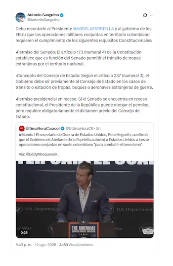 Antonio Sanguino, exministro de Trabajo, sobre anuncio de EE. UU.
