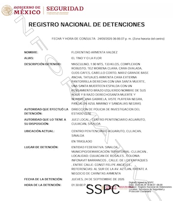 El RND confirmó la detención de "El Tino". Crédito: SSPC