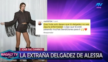 Alessia Rovegno genera preocupación por su delgadez: “Eres linda, solo deseo que no sea alguna enfermedad”. Captura: Magaly TV La Firme.