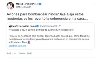 A través de Twitter, Miguel