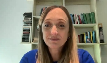 Anabel Fernández Sagasti pidió votar de manera remota en el Senado porque una restricción médica por su embarazo le impide viajar de Mendoza a Buenos Aires (captura de video)