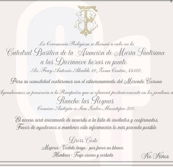 Invitación a la boda entre