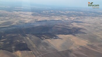 Vista del incendio de Maqueda,