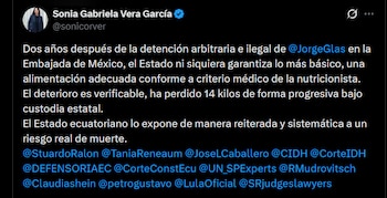 Sonia Gabriela Vera García - crédito @sonicorver/X