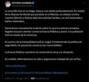 El gobernador del Cauca se