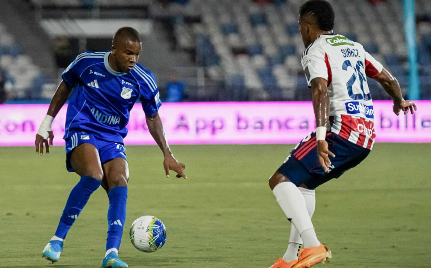 Junior y Millonarios llegan al descanso con empate sin goles - crédito Millonarios FC
