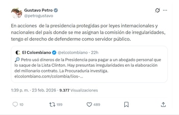 Con este mensaje en X,