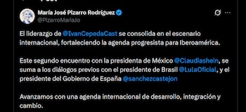 María José Pizarro - crédito @PizarroMariaJo/X