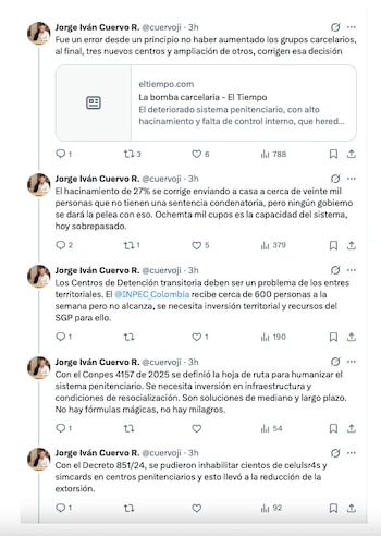 Jorge Iván Cuervo y su análisis sobre la crisis carcelaria en Colombia