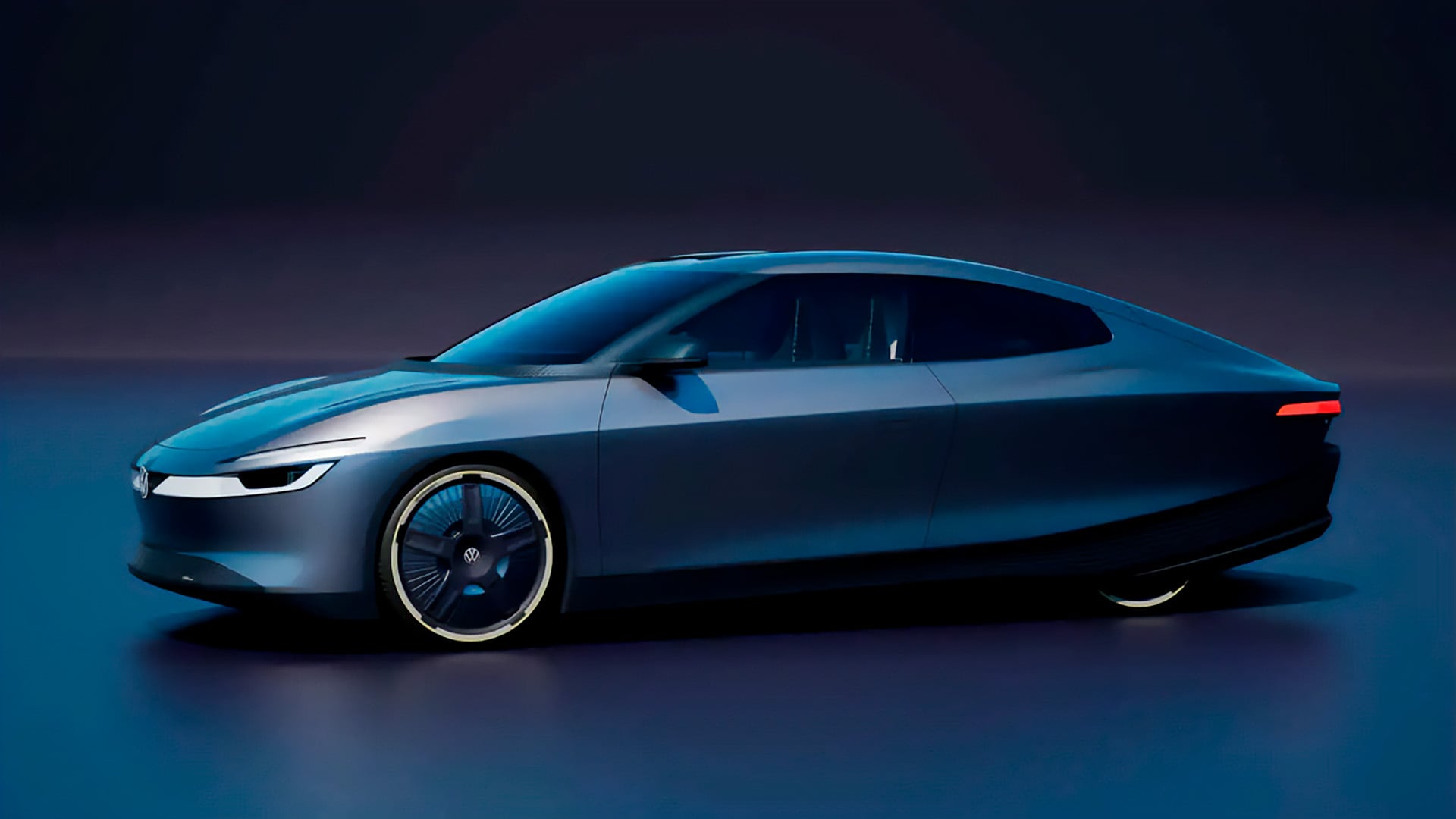 El concepto de gota de agua se vuelve a utilizar en el Volkswagen Mission Efficiency, un vehículo eléctrico que puede hacer 1.400 km con una batería convencional. (Volkswagen)
