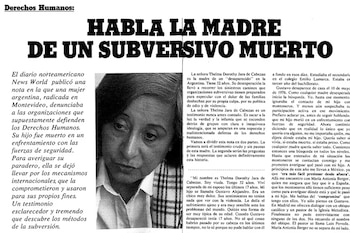 La falsa entrevista a Thelma Jara de Cabezas quien estaba detenida desaparecida en el campo de concentración de la ESMA
