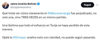 Jaime Andrés Beltrán aseguró que