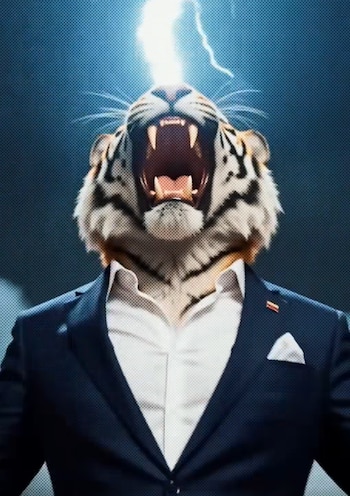 Abelardo de la Espriella utilizó la IA para transformarse en un tigre.