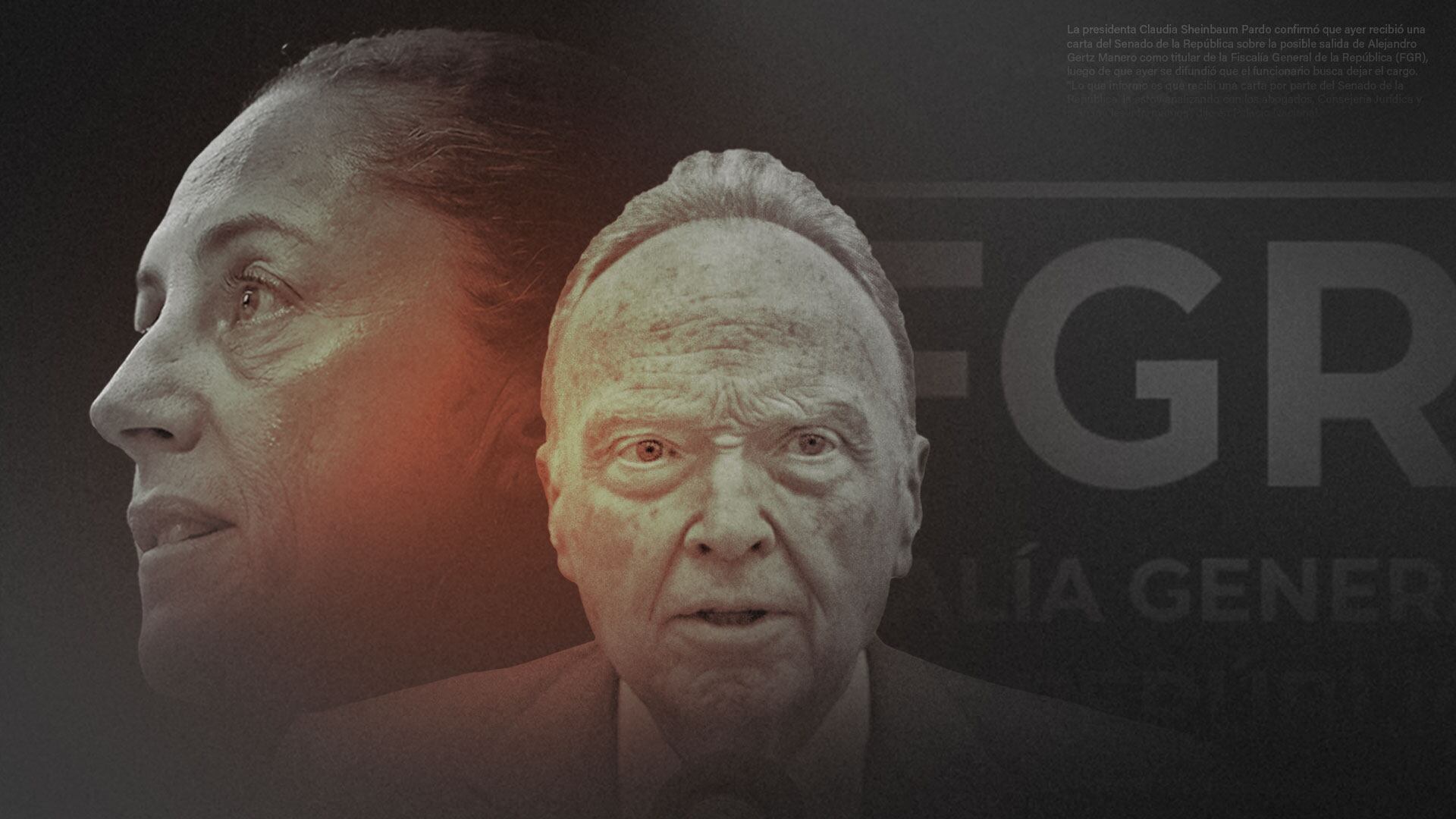 Sheinbaum informará sobre posible salida de Gertz Manero de la FGR el viernes tras recibir carta del Senado