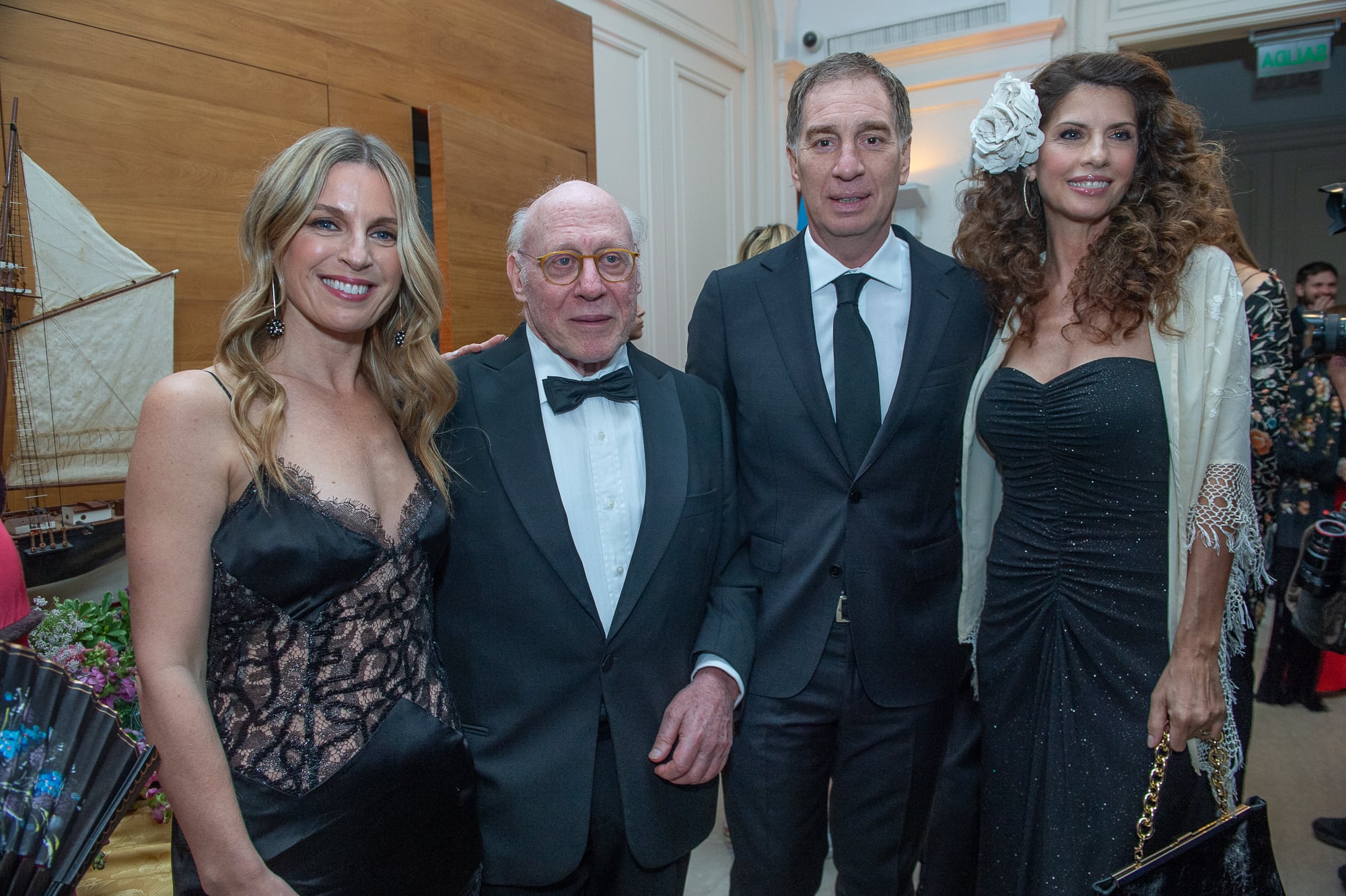 La jefa de Neuropsicología de Fleni, doctora Lucía Crivelli, Julio César Crivelli, el jefe de Gabinete Diego Santilli y su esposa Analía Maiorana