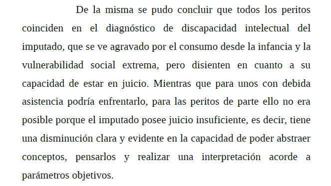 El diagnóstico de F.N. citado por la Justicia