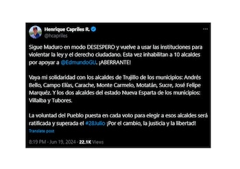 El mensaje de Henrique Capriles