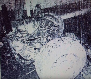 Los restos del auto que