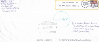 El sobre en que llegó la carta el pasado 30 de junio tiene un sello postal de otro estado. Crédito: X - @keegan_hamilton