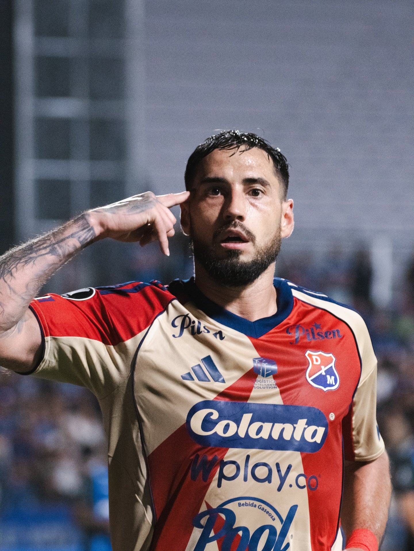 Francisco Fydriszewski abrió el marcador a favor de Independiente Medellín ante Liverpool de Uruguay - crédito Independiente Medellín