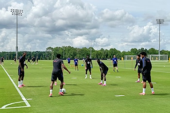 Selección estadounidense entrenando para la Copa del Mundo