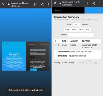 Las páginas falsas instalada por