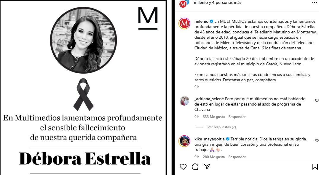 Con tan solo 43 años de edad, la conductora falleció tras ser víctima de un accidente aéreo
(Captura)