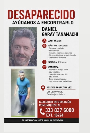 El empresario sinaloense Daniel Garay Tanamachi, de 44 años, desapareció el 17 de mayo en la colonia Country Club de Guadalajara. (Redes sociales)