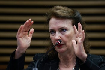 La ministra de Relaciones Exteriores de Argentina, Diana Mondino (EFE/Sebastiao Moreira)